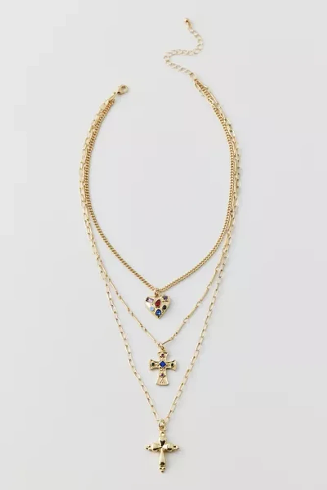 Bella Cross Layered Necklace