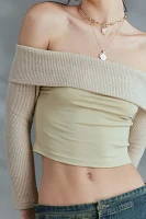 Zemeta Vanilla Powder Off-The-Shoulder Sweater