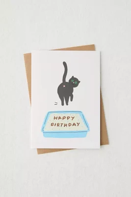 Cat Litter Box Birthday Card