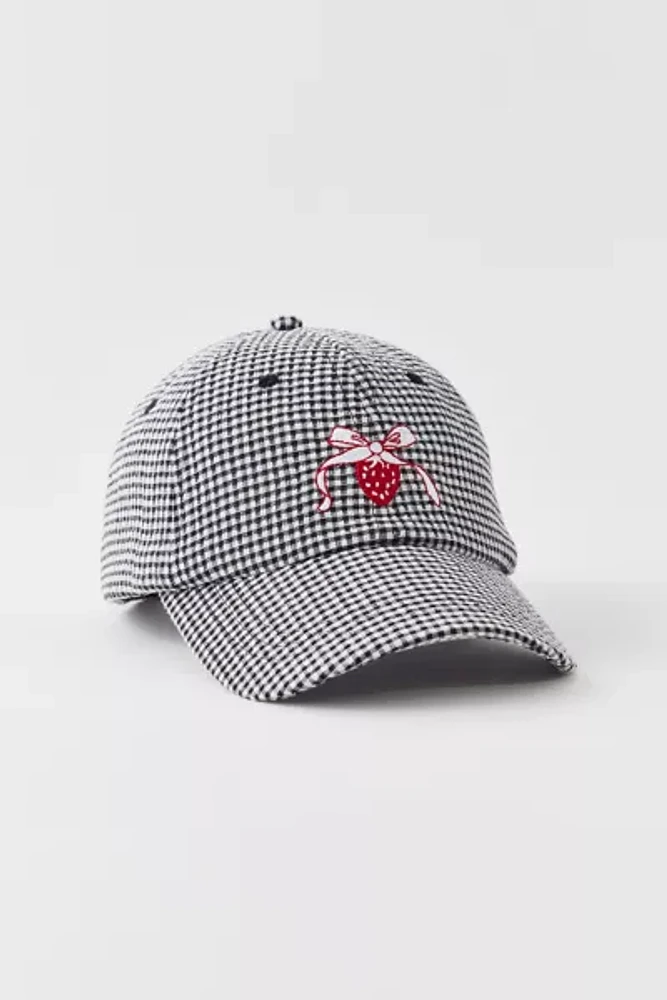 Strawberry Patch Gingham Baseball Hat