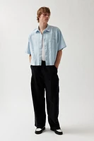 UO Solid Cut-Off Oxford Shirt