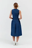 Motel Uretta Drop-Waist Denim Midi Dress