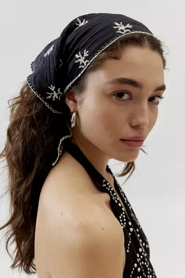 Kacey Embroidered Gauze Headscarf