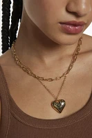 Essential Heart Charm Chain Layering Necklace Set