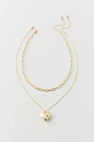 Essential Heart Charm Chain Layering Necklace Set