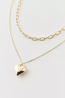 Essential Heart Charm Chain Layering Necklace Set