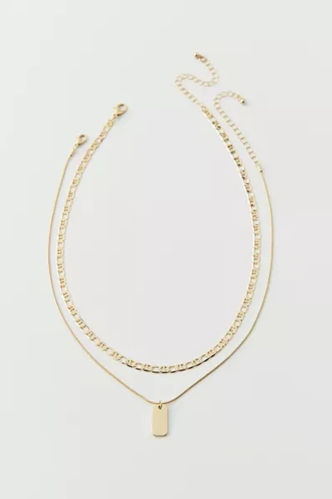 Essential Tag Chain Layering Necklace Set