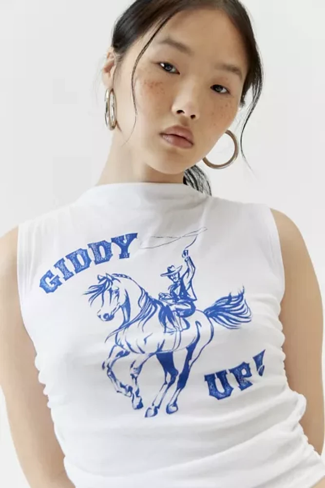 Project Social T Giddy Up Ruched Tank Top