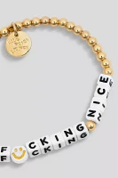 Little Words Project Be F-ing Nice Gold Beaded Bracelet