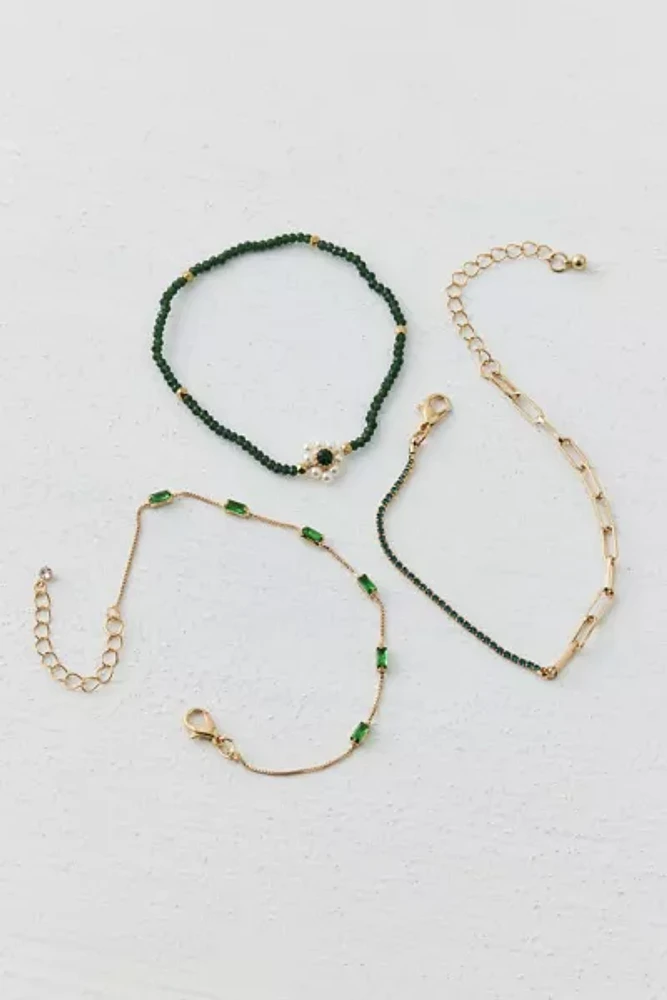 Delicate Beaded Chain Bracelet Set