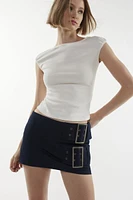 Silence + Noise Sophia Double Belted Micro Skort