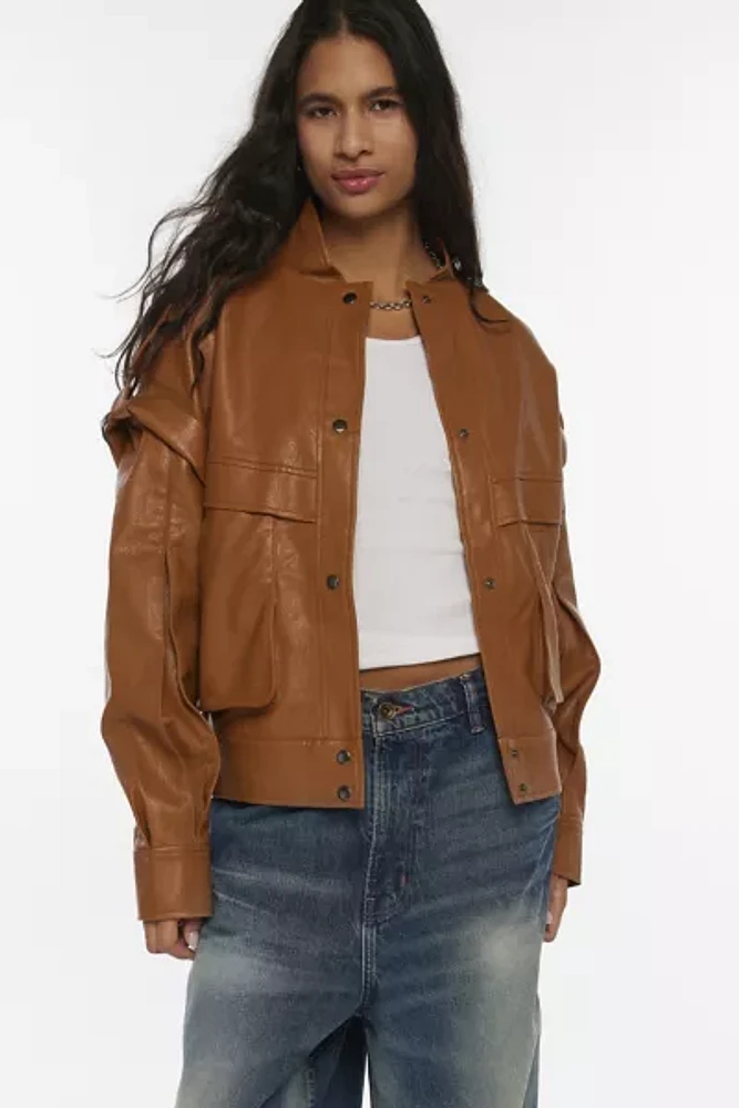 Lioness Madame Faux Leather Bomber Jacket