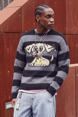 UO You Suck Dog Stripe Knit Sweater