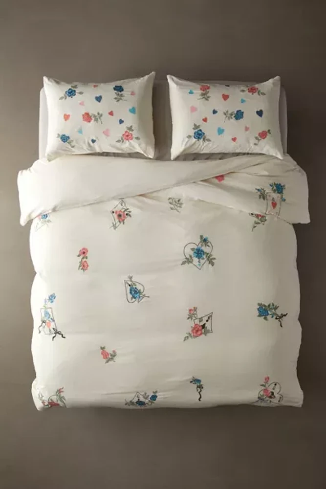 Flower Cards Duvet Cover