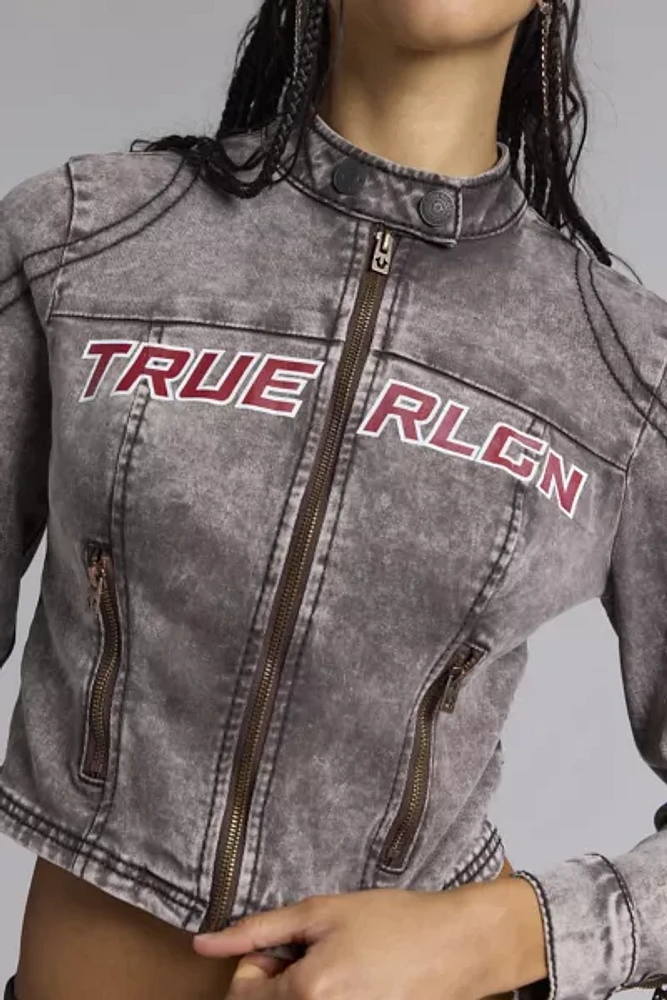 True Religion Denim Slim Moto Zip Jacket