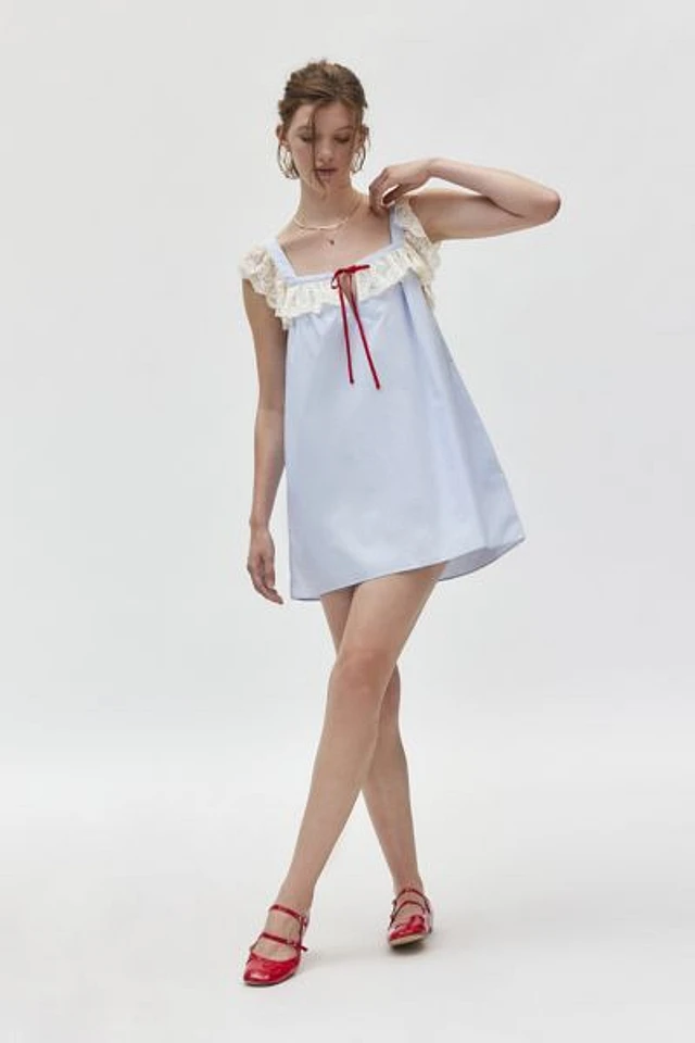 Compare Kimchi Blue Rebecca Lace Trim Babydoll Mini Dress | Pacific City