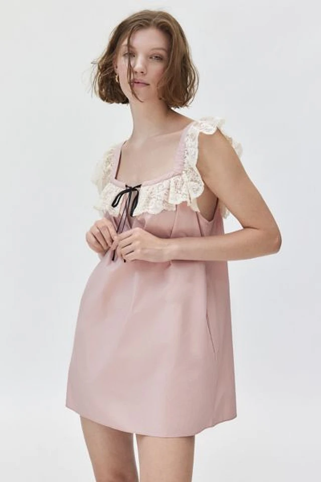 linny bow print mini dress LoveShackFancy Women's Linny Bow Print Mini Dress