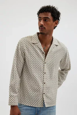 Raga Man Check Long Sleeve Button-Down Shirt