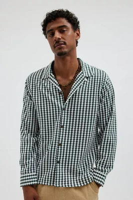 Raga Man Check Long Sleeve Button-Down Shirt