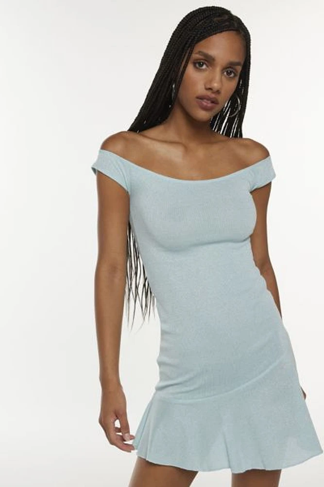 Motel Cynthia Off-The-Shoulder Mini Dress