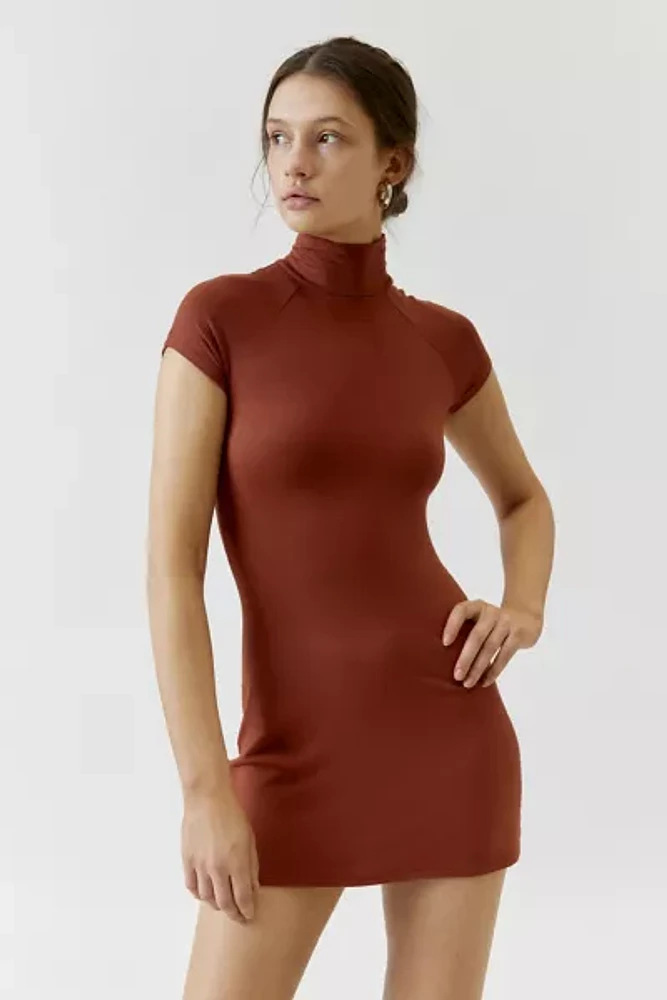 Silence + Noise Audrey Mock Neck Mini Dress