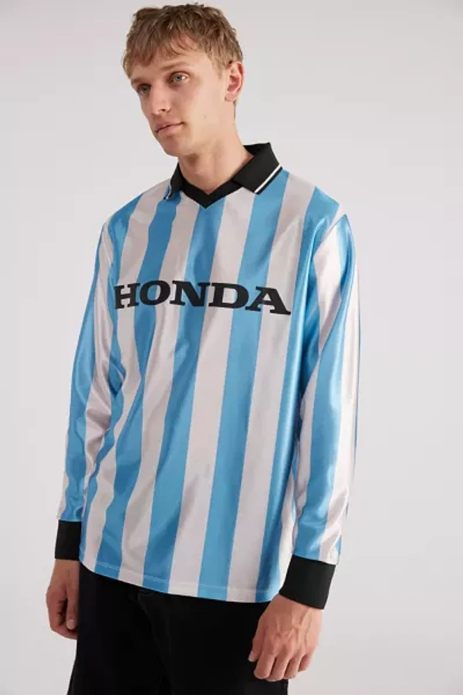 Honda Long Sleeve Striped Soccer Jersey Polo Tee