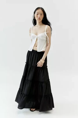 Urban Renewal Made LA EcoVero™️ Linen Tiered Maxi Skirt