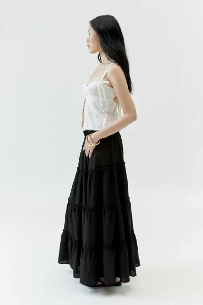 Urban Renewal Made LA EcoVero™️ Linen Tiered Maxi Skirt