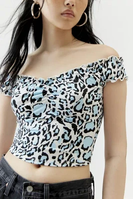 Urban Renewal Remnants Cheetah Print Off-The Shoulder Cropped Top