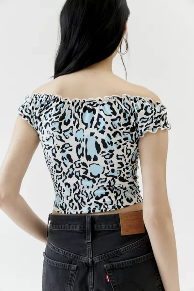 Urban Renewal Remnants Cheetah Print Off-The Shoulder Cropped Top