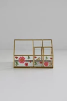 Pressed Flower Glass Makeup Organizer