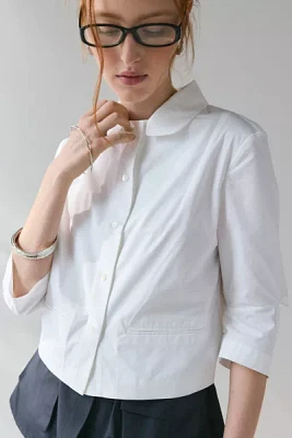 WMWM Squared Collar White Button-Down Shirt