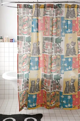 Vintage Tea Towel Shower Curtain