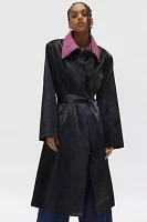 Hosbjerg Peggy Faux Leather Trench Coat