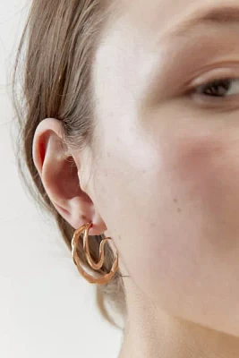 Hammered Double Hoop Earring