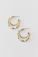 Hammered Double Hoop Earring