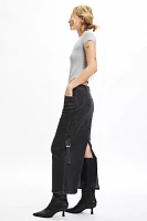 BY.DYLN Immy Black Denim Maxi Skirt