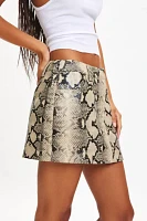 By.Dyln Xaavier Snake Print Faux Leather Mini Skirt