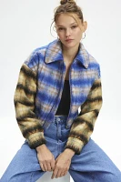 Kimchi Blue Stevie Patchwork Plaid Bomber Jacket