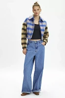 Kimchi Blue Stevie Patchwork Plaid Bomber Jacket