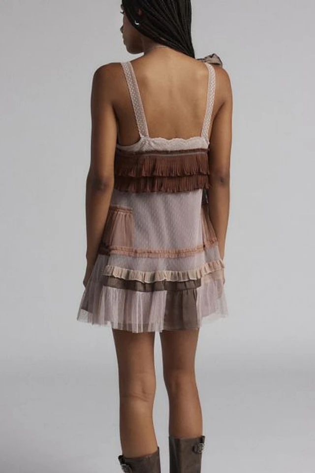 floral lace illusion mesh cocktail dress Embroidered for Women Vintage Party Dress Keyhole Short Sleeve Flower Embroidery Tulle Prom Dresses Knee Length A Line Spring Casual Wedding Evening Dress Apricot S at Amazon Bec & Bridge Ria The sheer mesh bodice stamp_oddsends50 color:ballet pink