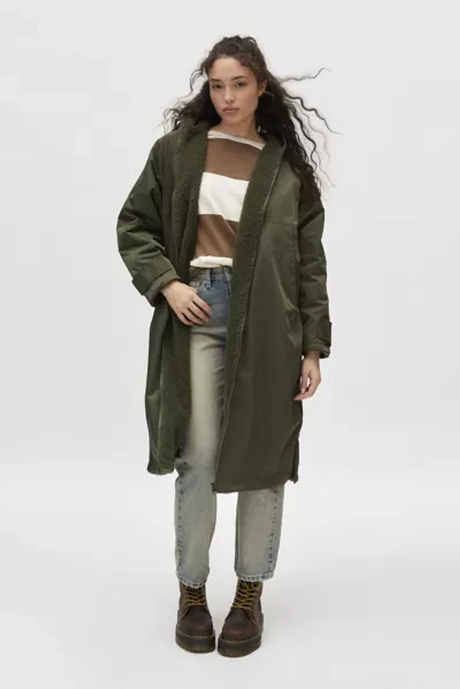 BDG Alex Fleece Lined Longline Utility Coat