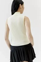 Real Illusions Ribbed Mock Neck Tank Top