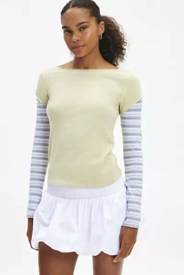 BDG Sloane Layered Twofer Slim Long Sleeve Tee