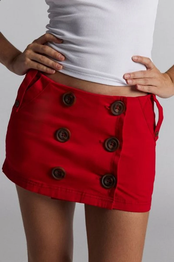 Kimchi Blue Leigh Button Up Micro Mini Skirt