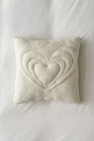 Heart Puff Fleece Throw Pillow