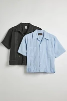 Urban Renewal Remade Cropped Guayabera Short Sleeve Button-Down Shirt