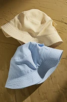 Seersucker Pocket Bucket Hat