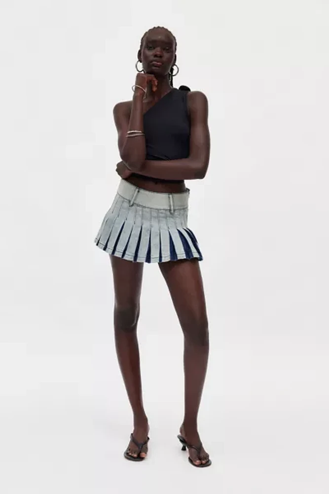 Kimchi Blue Rowan Denim Pleated Mini Skirt