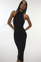 Silence + Noise Kaley Mock Neck Halter Midi Dress